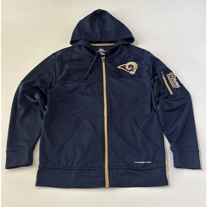 NFL Majestic Los Angeles Rams Sweatshirt Size Medium Hooded Jacket Thermabase